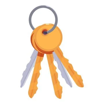 Bunch of keys hanging from metal ring, security and access concept Stock Illustration