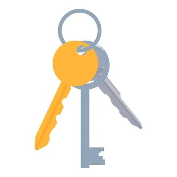 Bunch of keys hanging from metal ring, security and access concept イラスト素材
