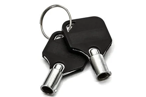 Bunch of keys, isolated on white background Stock Photos