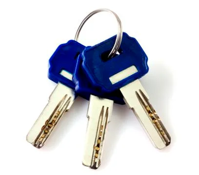 Bunch of keys isolated on white Stock Photos