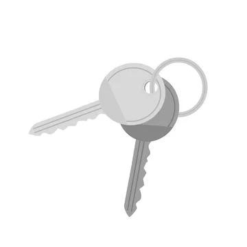 Bunch of keys on a key ring vector Stock Illustration