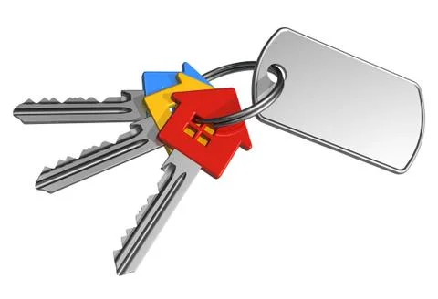 Bunch of keys with label Stock Illustration