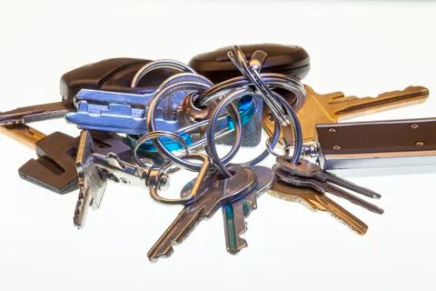 Bunch of keys on a pile Stock Photos