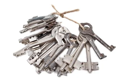 Bunch of keys on rope Stock Photos