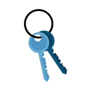 Bunch of keys semi flat color vector object Stock Illustration