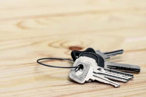 A bunch of keys on the table Stock Photos