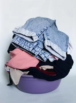 Bunch of laundry before ironing Stock Photos