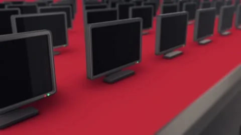 Bunch of Led tvs in a row 4k Stock Footage 148184065