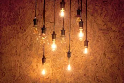 Bunch of lighting bulbs Stock Photos