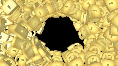 A bunch of locks on a dark isolated screen. Video stock 119782090
