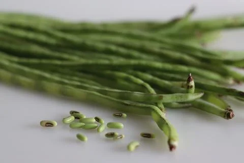 Bunch of Long beans. It is also known as the long podded cowpea, asparagus be Stock Photos