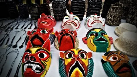 Bunch of masks 写真素材