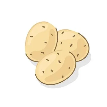 Bunch of medium fresh potatoes. Stock Illustration