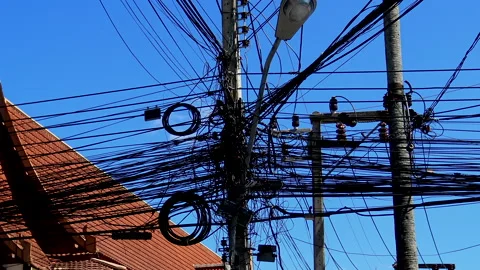 A bunch of messy vires Vidéo 141155495