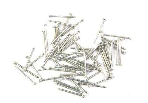 Bunch of metal nails Stock Photos