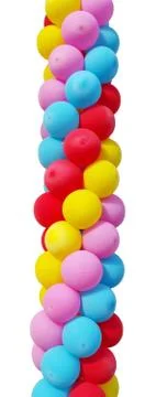 Bunch of multi-colored balloons on white Stock Photos