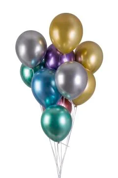 A bunch of multi-colored metallized balloons Stock Photos