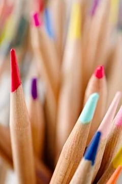 Bunch of multi-colored pencils Stock Photos
