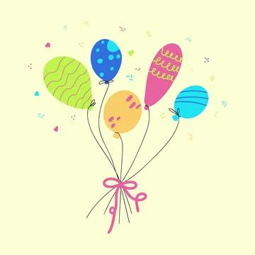 Bunch of multicolor balloons. Stock Illustration