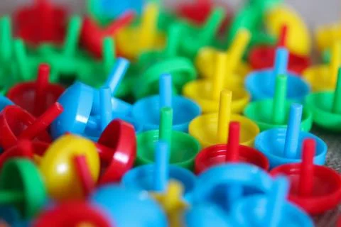 Bunch of mushroom nails for pegboard Stock Photos