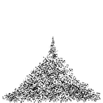 Bunch of music notes Stock Illustration