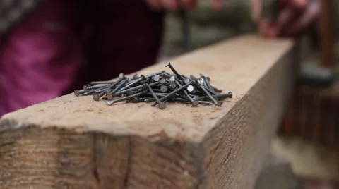 A bunch of nails 스톡 동영상 47220964