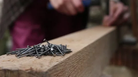 A bunch of nails. Vídeo Stock 47220965