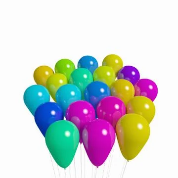 Bunch of Non-Transparent Balloons Stock Illustration