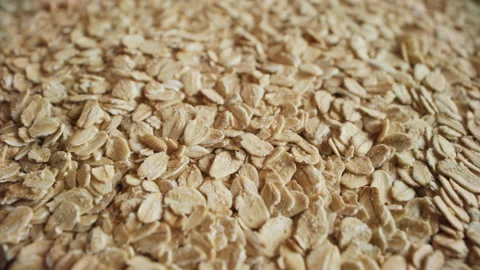 A bunch of oatmeal close-up Video stock 195945817