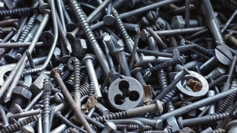 Bunch of old nuts bolts and nails 動画素材 83914155