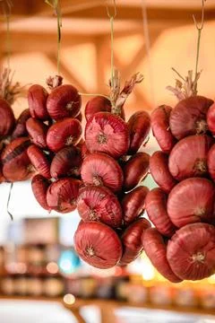 Bunch of onions Stock Photos