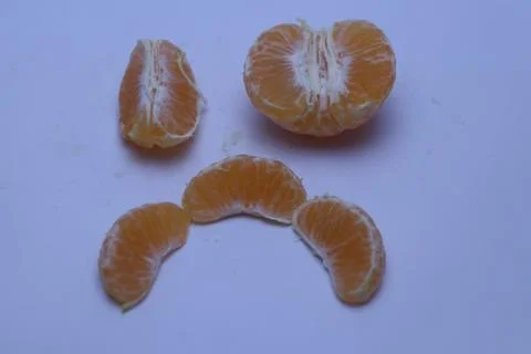 Bunch of orange slice with white background Stock Photos