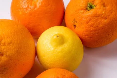 Bunch of Organic Oranges and lemon Stock Photos