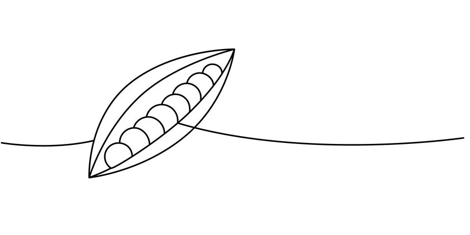Bunch of peas one line continuous drawing. Fresh organic vegetable. Vector Stock Illustration