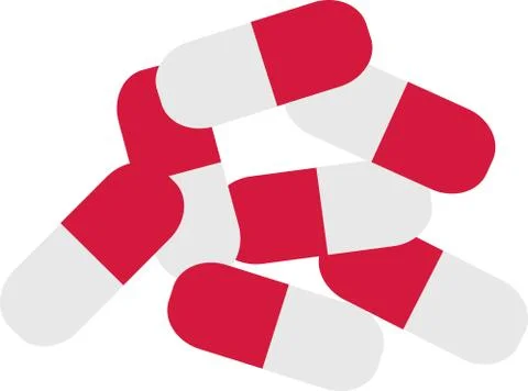 Bunch of pills Stock Illustration