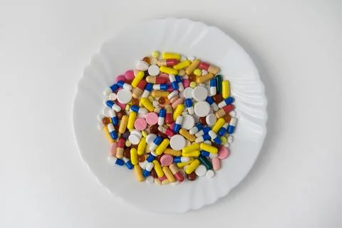 A bunch of pills Stock Photos