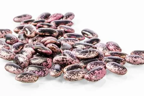 Bunch of pink beans on a white background Stock Photos