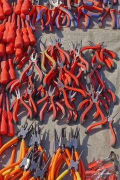 Bunch of pliers Stock Photos