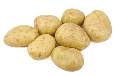 Bunch of potatoes on white background. Stock Photos