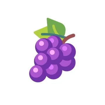 Bunch of purple grapes flat icon. Slot machine symbol Stock Illustration