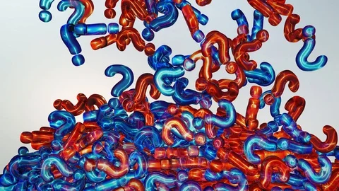 A bunch of question marks. Idea icon animation who what where why how Stock Footage 115828655