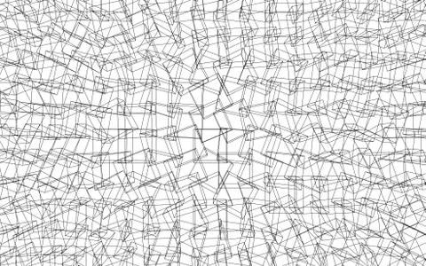 Bunch of randomly intersecting wireframe cubes. Stock Illustration