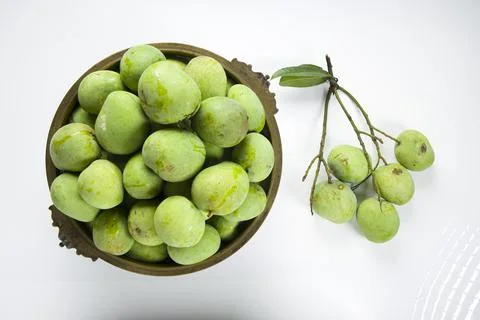 Bunch of Raw mango or Green mango Stock Photos