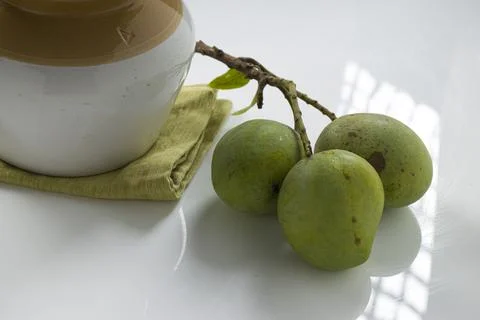 Bunch of Raw mango or Green mango Stock Photos