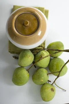 Bunch of Raw mango or Green mango Stock Photos