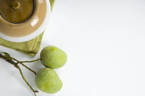 Bunch of Raw mango or Green mango Stock Photos