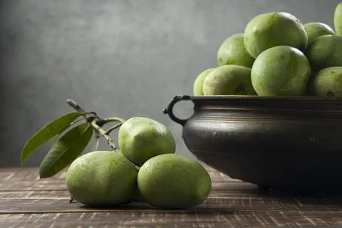 Bunch of Raw mango or Green mango Stock Photos