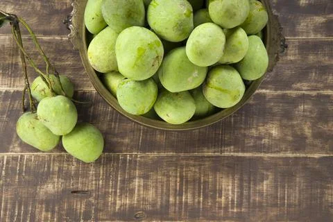 Bunch of Raw mango or Green mango Stock Photos
