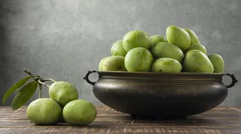 Bunch of Raw mango or Green mango Stock Photos