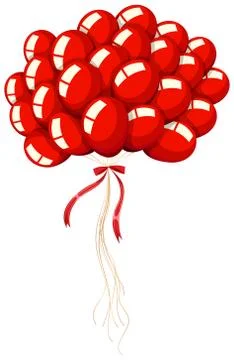 Bunch of red balloons Illustration